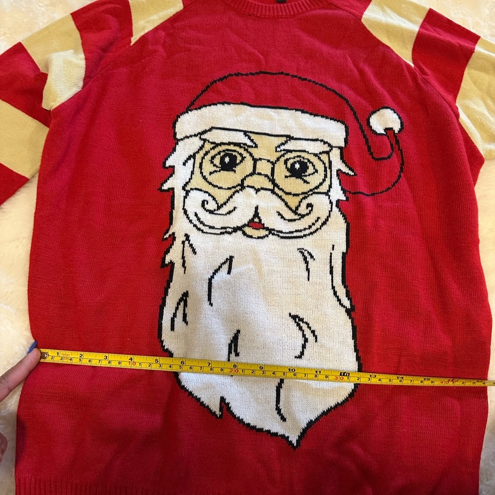 Santa Clause Carbon Red Crewneck Sweater with Black Brand Tag